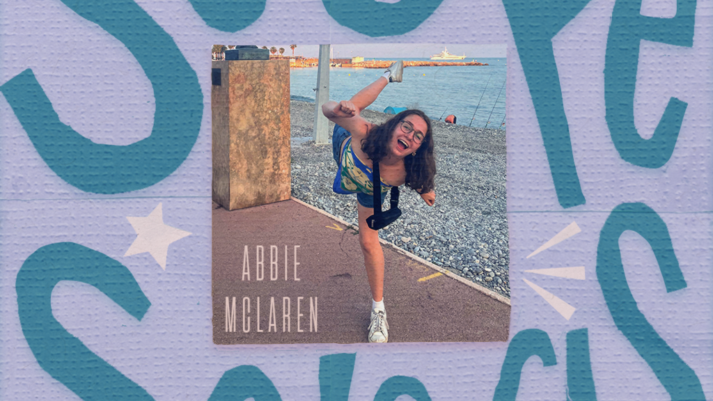 Abbie McLaren Selects Purple Blue Background