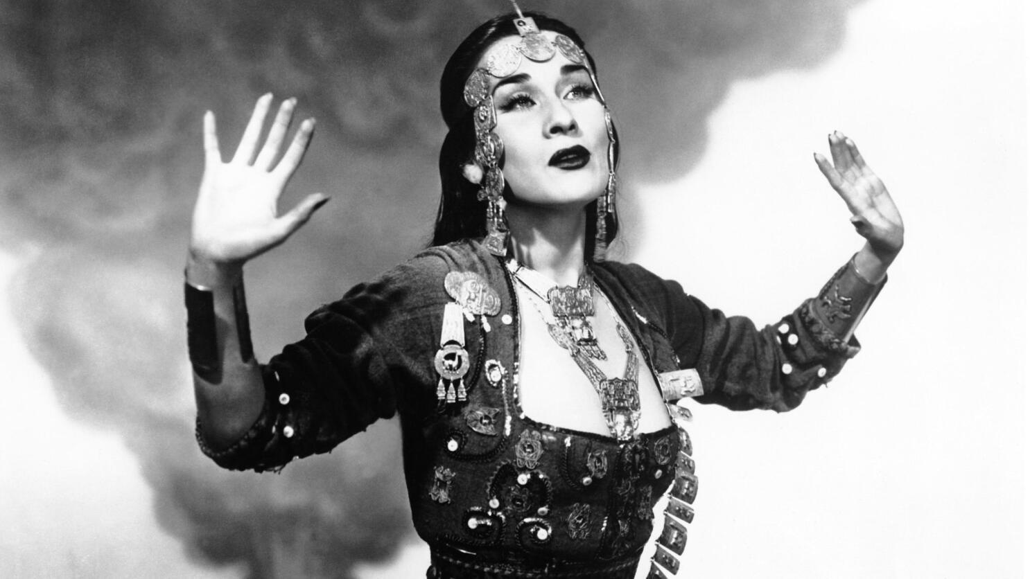 black and white photograph of Yma Sumac