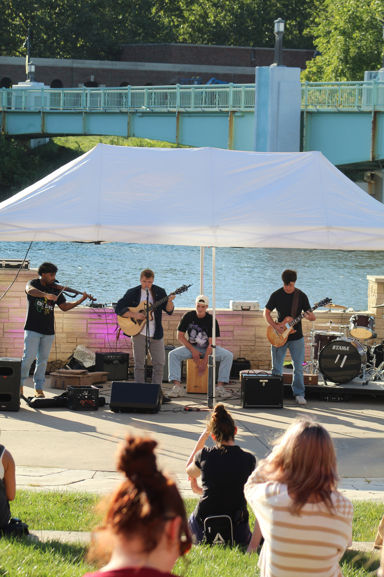 Willie Mathy's and band performing