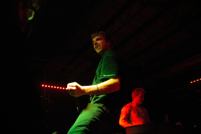 Lead singer of lip critic on stage
