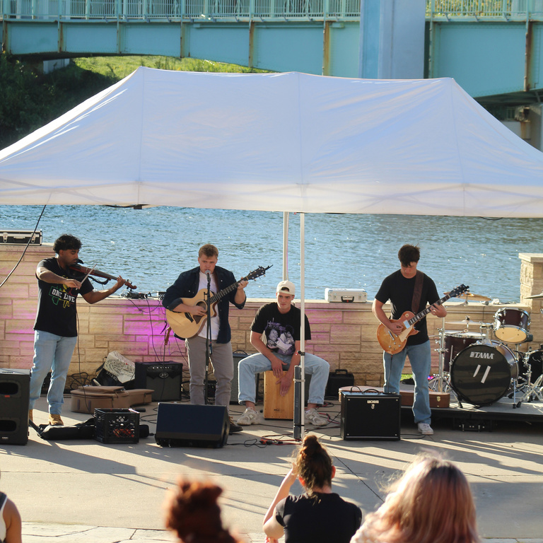 Willie Mathy's and band performing